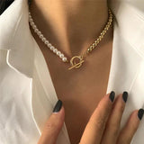 Stainless Steel Toggle Clasp Chain Necklace for Men Women