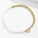 Stainless Steel Toggle Clasp Chain Necklace for Men Women