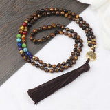 Tiger Eye Stone Tree of Life Pendant Necklace