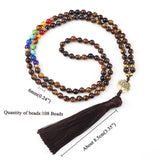 Tiger Eye Stone Tree of Life Pendant Necklace