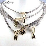 A-Z Initial Pendant Necklace Women Stainless Steel Alphabet Necklace