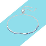 925 Silver Wave Shape Bracelet for Women Adjustable Figure 8 Jewelry