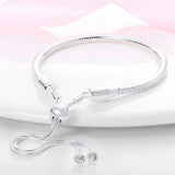 925 Silver Wave Shape Bracelet for Women Adjustable Figure 8 Jewelry