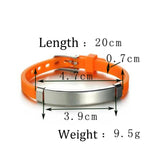 Sifisrri Punk Engraved Name Date Silicone Bracelet