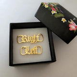 Old English Letter Baby Girl Buckie Bijoux Femme Stainless Steel Shoe-buckle