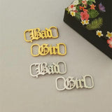 Old English Letter Baby Girl Buckie Bijoux Femme Stainless Steel Shoe-buckle
