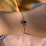 Personalized Circle Photo Bracelet Stainless Chain Projection Gift