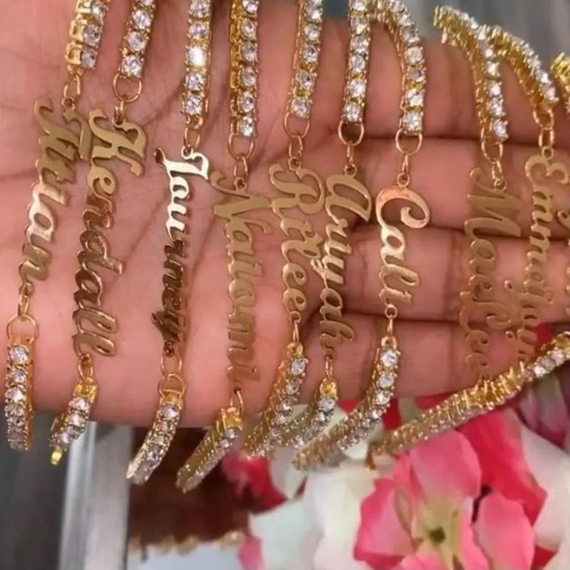 Zircon Chain Name Bracelet for Women