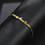 Personalized Love Heart Nameplate Pendant Bracelet Gift