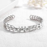 Zircon Name Bracelet Personalized Crystal Initial Alphabet Letter Bangle