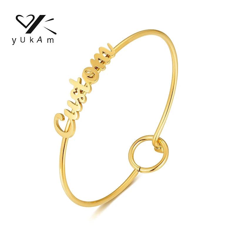 Stainless Steel Colored Bangles Women Cuff Bracelets