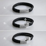 Personalized Family Lover Names Leather Bracelet