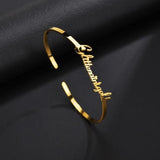 Raexrage 6mm Steel Name Bracelet Bangle Couple Statement Jewelry