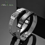 Personalized Engraved Date Steel Bracelet for Men - Gift
