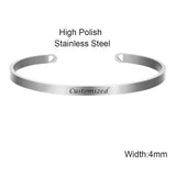 Personalized C Style Bracelet with Engraved Letter Charm