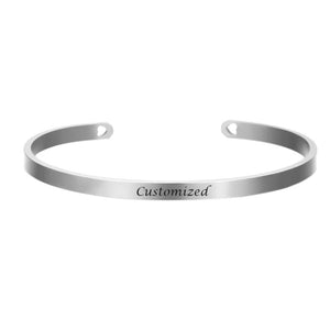 Personalized C Style Bracelet with Engraved Letter Charm