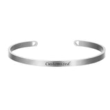 Personalized C Style Bracelet with Engraved Letter Charm