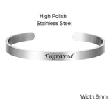 Personalized C Style Bracelet with Engraved Letter Charm