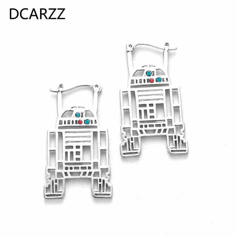 Vintage Robot Stud Earrings Women Gift Boucle Doreille
