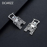 Vintage Robot Stud Earrings Women Gift Boucle Doreille