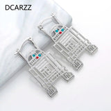 Vintage Robot Stud Earrings Women Gift Boucle Doreille