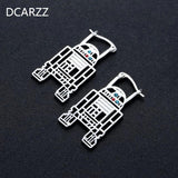 Vintage Robot Stud Earrings Women Gift Boucle Doreille