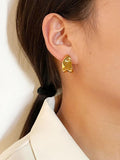 Chunky Irregular Stud Earrings for Women Stainless Steel Thick Statement Jewelry