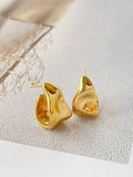 Chunky Irregular Stud Earrings for Women Stainless Steel Thick Statement Jewelry