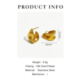 Chunky Irregular Stud Earrings for Women Stainless Steel Thick Statement Jewelry