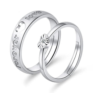 Silver Couple Rings Sun Moon Wedding Anniversary Jewelry Set
