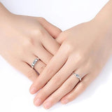 Silver Couple Rings Sun Moon Wedding Anniversary Jewelry Set