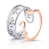 Silver Couple Rings Sun Moon Wedding Anniversary Jewelry Set