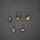 Natural Quartz Crystal Finger Ring Raw Mineral Open Rings Women Party Jewelry