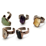 Natural Quartz Crystal Finger Ring Raw Mineral Open Rings Women Party Jewelry