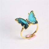 Crystal Open Butterfly Rings for Women Banquet Wedding Rings R-279