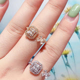 Bride Talk Adjustable Open Ring CZ Bridal Jewelry
