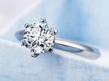 2ct Marry Rings for Women Pure Tibetan Silver Wedding Jewelry