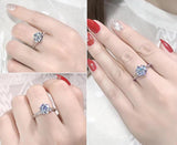 2ct Marry Rings for Women Pure Tibetan Silver Wedding Jewelry