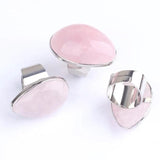 Rose Pink Quartz Resizable Wedding Ring for Women