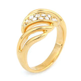 Crystal Wedding Engagement Ring with 24K Gold Plating
