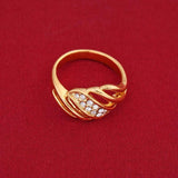 Crystal Wedding Engagement Ring with 24K Gold Plating