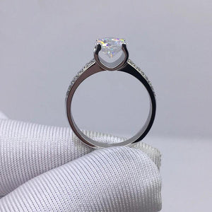 Tibetan Silver Ring 8mm 2.0ct Zirconia Wedding Band R004