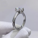 Tibetan Silver Ring 8mm 2.0ct Zirconia Wedding Band R004