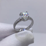Tibetan Silver Ring 8mm 2.0ct Zirconia Wedding Band R004