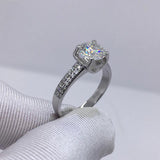 Tibetan Silver Ring 8mm 2.0ct Zirconia Wedding Band R004