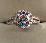 Tibetan Silver Ring 2.0ct Cubic Zircon Wedding Band
