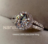Tibetan Silver Ring 2.0ct Cubic Zircon Wedding Band