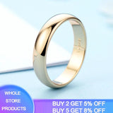 Classic 4mm Round Polish Ring Wedding Band Engagement