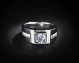 Men's 925 Silver CZ Wedding Ring Engagement Jewelry