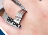 Men's 925 Silver CZ Wedding Ring Engagement Jewelry